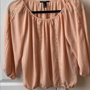 Peach blouse with big sleeves
